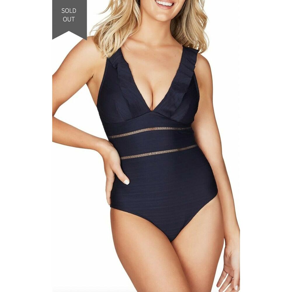 NWT Sea Level Size 6 One Piece Swimsuit Navy Blue $130